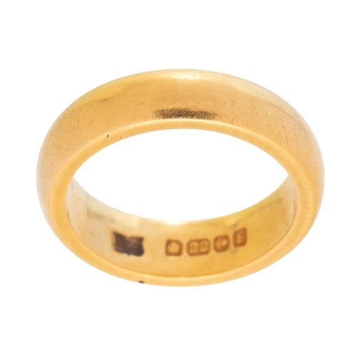 Antique 22ct gold ring band - antique,