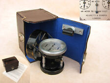 Vintage Negretti & Zambra medium speed Air meter in fitted leather case.