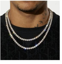 Mens 1 Row Necklace Genuine
