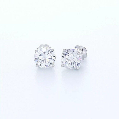 Stud earrings solid 14k white - stud,