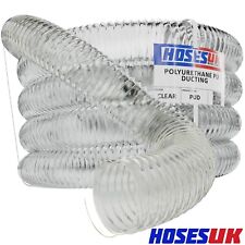 Clear PU Flexible Ducting Hose - Dust & Fume Extraction Ventilation Woodworking