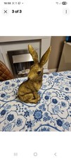24cm Sitting Hare Bronze Resin
