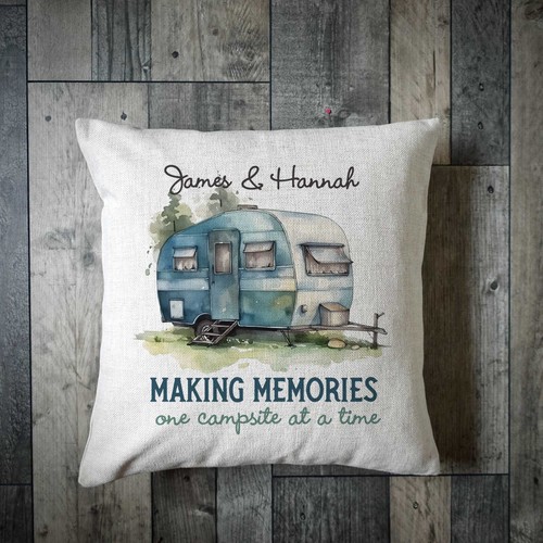 Personalised caravan cushion - caravan,