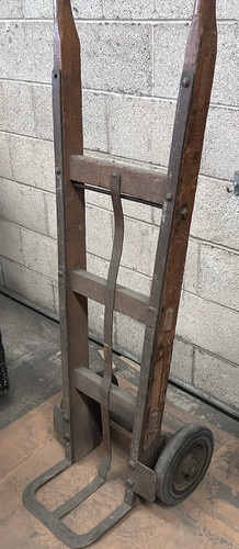 Vintage wooden hand truck - hand,