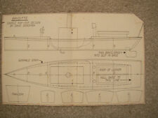 Model Boat plans of the Brigitte a steam launch model LOA 14 1/2" beam 3 1/4"