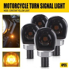 4X LED Motorcycle Turn Signals Indicator Amber Blinker Light Universal Mini Lamp