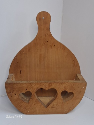 Vtg wooden country heart - wooden,