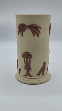 WEDGWOOD YELLOW AND TERRACOTTA JASPERWARE EGYPTIAN STYLE 5" SPILL VASE
