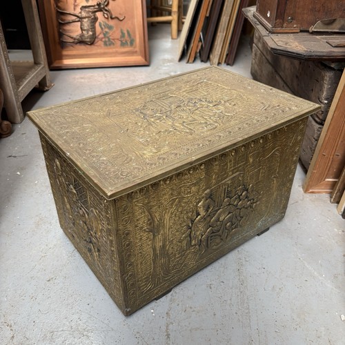 Vintage embossed brass log - vintage,