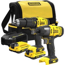 Stanley Fatmax V20 SFMCK465D2S 18v Cordless Combi Drill and Impact Driver Power 