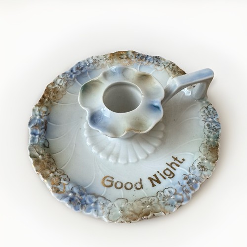 Vintage chamberstick candle - chamberstick,