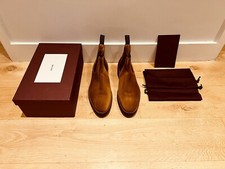 John Lobb Lawry Mens Brown Suede Chelsea Boots Shoes UK 10.5E EU 44.5E RRP £1445