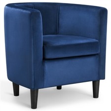Tub Chair Accent Armchair Velvet Fabric Modern Barrel Chair Living Room Bedroom