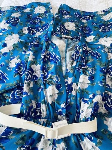Zara blue floral rose - zara, printed