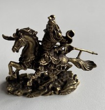 Guanyu Chinese God of War on horse brass miniature