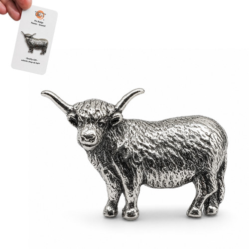 Highland cow pin badge english - highland,