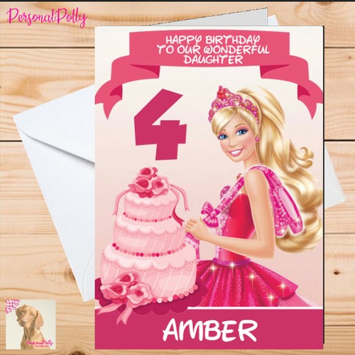 Personalised barbie card - personalised,
