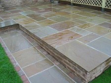 Raj Green (Blend) Indian Sandstone Calibrated Paving Patio Slabs 19m2 Packs