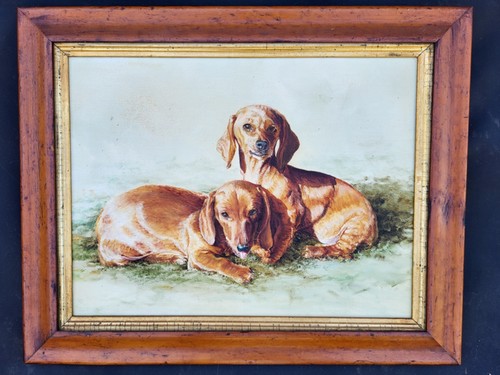 Dog oil painting - oil, dachshund
