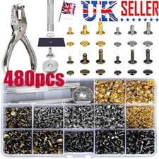 480PCS Rivets Double Cap Metal Stud Fixing Tool For Leather Craft Belt Kits+