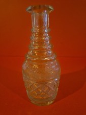 Antique Victorian/Georgian Small Decanter bottle 4 Ring Neck Star etched