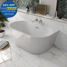 1400x750mm Back To Wall Double Ended Freestanding Bath Bathroom Bathtub Acrylic