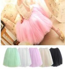 Women Girl 6 Layer Tutu Petticoat Long Skirt Rockabilly Tulle Goth Ballet Skirt