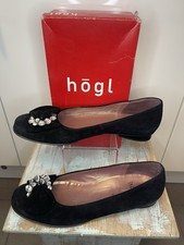 Högl Shoes Women's Black Suede Pumps Uk 7  Boxed Vgc