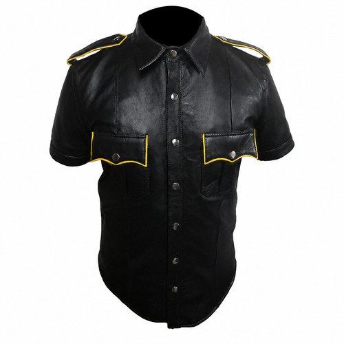 Mens black leather pride shirt - mens,