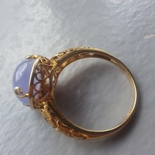 14ct Gold Jade Ring Size O
