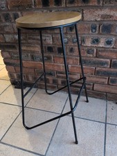 Set Of 4 Oak Breakfast Bar Stools Wooden Kitchen Counter Chairs Modern New