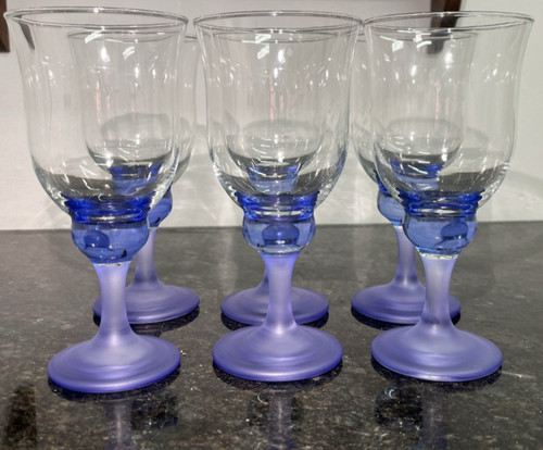 Purple blue wine glasses set - glasses,