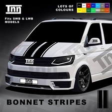 Fits VW T5 T6 Transporter - Bonnet Stripes Vinyl Graphic Stickers Camper Decal