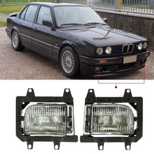 A Pair Left & Right Front Fog Light Transparent Plastic Lens Kit For E30 UK