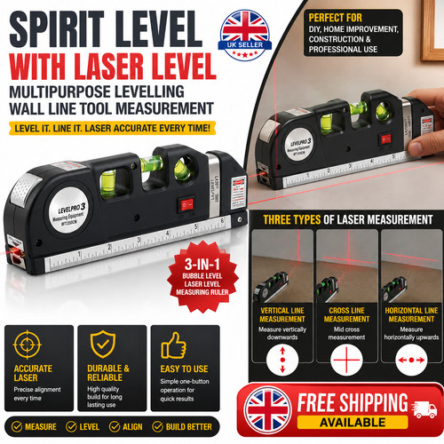 Spirit level with laser - level,