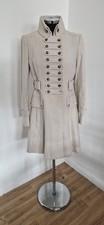 Karen Millen Military Coat Size 12 Moleskin Statement Fitted Royal Jacket Rare