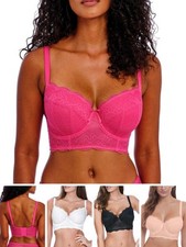 Freya Fancies Bra Plunge Longline Lace Bras Underwired Foam Padded Lingerie