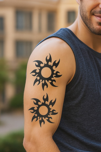 Tribal sun tattoo stencil - sun,