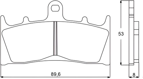 Front recessed brake pads for - brake,