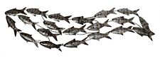 XL  Metal Wall Art Decor Sculpture  silver 105 cm 41" long SCHOOL OF FISH  new