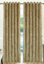 EX Store Premium Crushed VELVET Curtains Pair of Eyelet Ring Lined Window covers