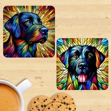 Black Labrador Dog Stained