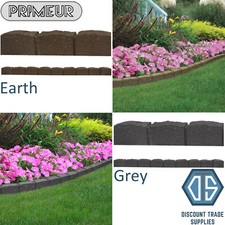 Primeur Flexi Curve Lawn Edging 1.2m Roman Stone Border Garden Graphite or Earth