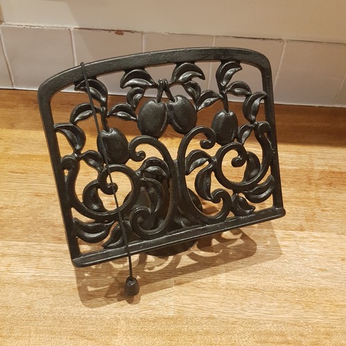 Cast iron cookbook stand - cookbook,