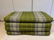4 fold Thai Kapok  Mattress Yoga/Massage 200x80cm green + triangle cushion