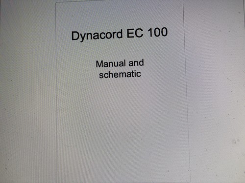 Dynacord ec100 service - ec100, manual