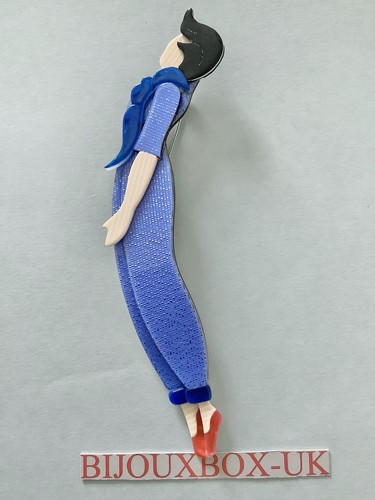 Lea stein tennis - woman, brooch