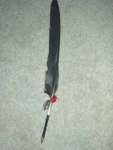 Crow feather quill biro - feather,