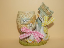 A Small Vintage Vase / Ornament  Decorated with Geese