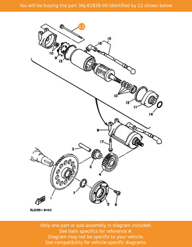 Yamaha bolt 3aj 81826 oem - yamaha,